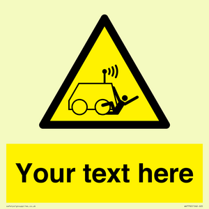 Custom warning run over by operator controlled machine